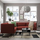 Sofa modułowa narożna, 4-osobowa, Gunnared/brązowoczerwony metal LILLEHEM 095.361.63