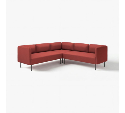 Sofa modułowa narożna, 4-osobowa, Gunnared/brązowoczerwony metal LILLEHEM 095.361.63