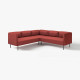 Sofa modułowa narożna, 4-osobowa, Gunnared/brązowoczerwony metal LILLEHEM 095.361.63