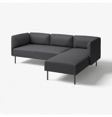 3-osob sofa modułowa z szezlongiem, Gunnared/ciemnoszary metal LILLEHEM 095.638.49