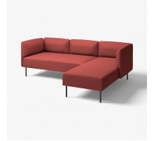 3-osob sofa modułowa z szezlongiem, Gunnared/brązowoczerwony metal LILLEHEM 095.682.72