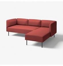 3-osob sofa modułowa z szezlongiem, Gunnared/brązowoczerwony metal LILLEHEM 095.682.72