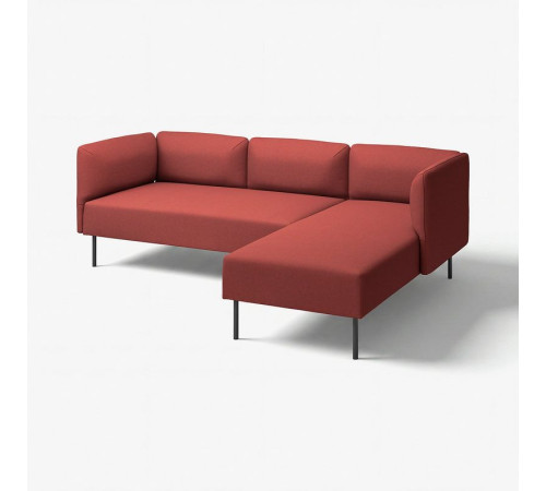 3-osob sofa modułowa z szezlongiem, Gunnared/brązowoczerwony metal LILLEHEM 095.682.72