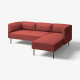 3-osob sofa modułowa z szezlongiem, Gunnared/brązowoczerwony metal LILLEHEM 095.682.72