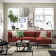 3-osob sofa modułowa z szezlongiem, Gunnared/brązowoczerwony metal LILLEHEM 095.682.72