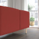3-os sofa moduł ze stolik bocznym, Gunnared brązowoczerwony/drewno LILLEHEM 095.697.47