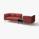 3-os sofa moduł ze stolik bocznym, Gunnared brązowoczerwony/drewno LILLEHEM 095.697.47