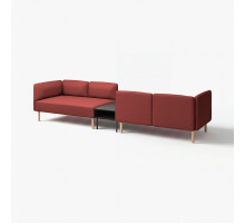 4-os sofa moduł ze stolik bocznym, Gunnared brązowoczerwony/drewno LILLEHEM 095.697.52