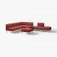 6-os sofa moduł ze stolikiem pomoc, Gunnared/brązowoczerwony drewno LILLEHEM 095.747.82