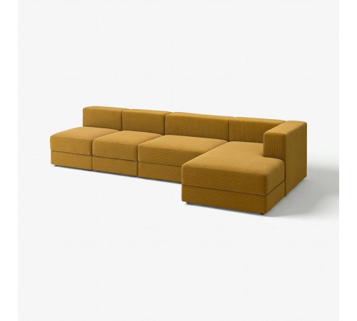 4,5-os sofa modułowa z szezlongiem, prawy/Samsala żółtobrązowy JÄTTEBO 096.077.06
