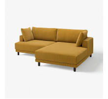 Sofa modułowa, 3-osobowa, z szezlongiem, prawy/Samsala żółtobrązowy UPPÅKRA 096.140.71