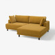 Sofa modułowa, 3-osobowa, z szezlongiem, prawy/Samsala żółtobrązowy UPPÅKRA 096.140.71