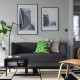 Sofa modułowa, 2-osobowa, Gunnared/ciemnoszary metal LILLEHEM 194.712.55