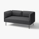 Sofa modułowa, 2-osobowa, Gunnared/ciemnoszary metal LILLEHEM 194.712.55