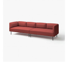 4-osobowa sofa modułowa, Gunnared/brązowoczerwony metal LILLEHEM 195.360.25