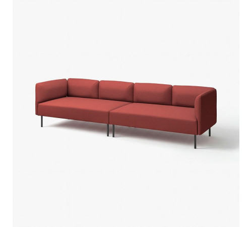 4-osobowa sofa modułowa, Gunnared/brązowoczerwony metal LILLEHEM 195.360.25
