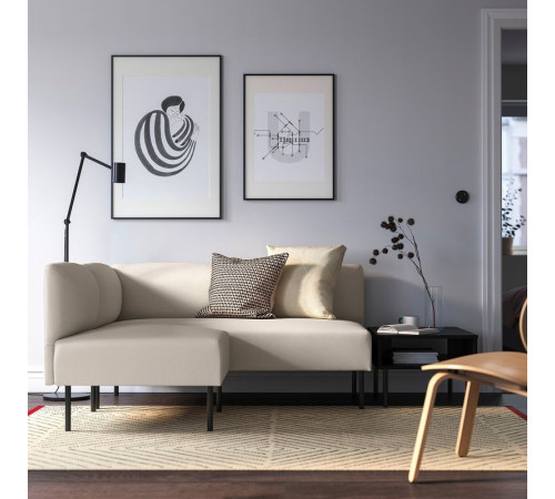 Modułowa sofa narożna, 2-osobowa, Vissle beżowy/metal LILLEHEM 195.362.85