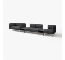 5-os sofa moduł ze stolikiem boczn, Gunnared/ciemnoszary drewno LILLEHEM 195.697.42