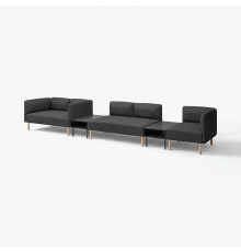 5-os sofa moduł ze stolikiem boczn, Gunnared/ciemnoszary drewno LILLEHEM 195.697.42