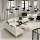 6-os sofa moduł ze stolikiem pomoc, Vissle/beżowy drewno LILLEHEM 195.710.47