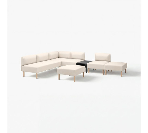 6-os sofa moduł ze stolikiem pomoc, Vissle/beżowy drewno LILLEHEM 195.710.47