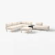 6-os sofa moduł ze stolikiem pomoc, Vissle/beżowy drewno LILLEHEM 195.710.47