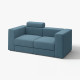 Sofa modułowa, 2-osobowa, z zagłówkiem/Axvall ciemny szaroniebieski JÄTTEBO 196.083.24