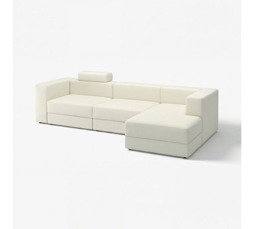 4-osob sofa modułowa z szezlongiem, prawy z zagłówkiem/Axvall kremowy JÄTTEBO 196.083.43