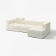 4-osob sofa modułowa z szezlongiem, prawy z zagłówkiem/Axvall kremowy JÄTTEBO 196.083.43