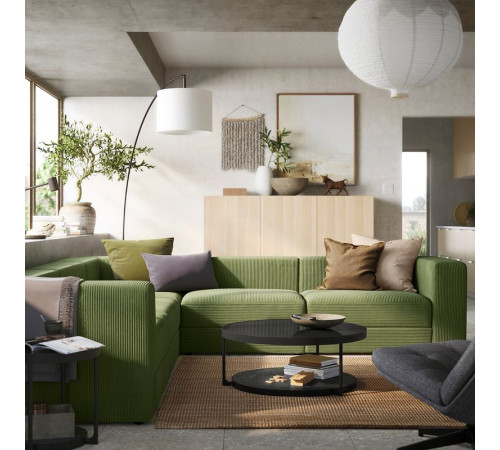 Sofa narożna modułowa, 6-osobowa, Samsala ciemny żółto-zielony JÄTTEBO 294.852.47