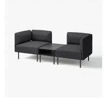 2-os sofa moduł ze stolik bocznym, Gunnared ciemnoszary/metal LILLEHEM 295.360.58