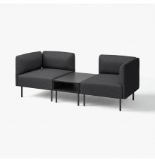 2-os sofa moduł ze stolik bocznym, Gunnared ciemnoszary/metal LILLEHEM 295.360.58