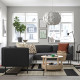 Sofa modułowa narożna, 4-osobowa, Gunnared ciemnoszary/metal LILLEHEM 295.361.57