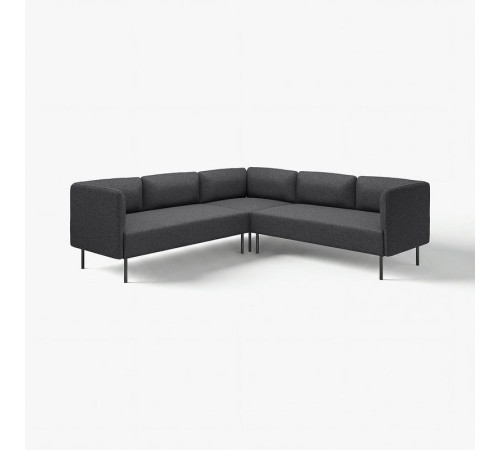 Sofa modułowa narożna, 4-osobowa, Gunnared ciemnoszary/metal LILLEHEM 295.361.57