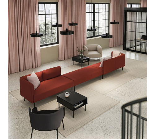 6-osobowa sofa modułowa, Gunnared/brązowoczerwony metal LILLEHEM 295.361.95