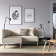 Modułowa sofa narożna, 2-osobowa, Vissle beżowy/drewno LILLEHEM 295.362.80