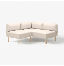Modułowa sofa narożna, 2-osobowa, Vissle beżowy/drewno LILLEHEM 295.362.80