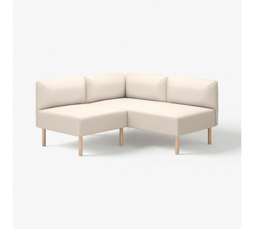 Modułowa sofa narożna, 2-osobowa, Vissle beżowy/drewno LILLEHEM 295.362.80