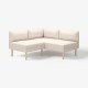Modułowa sofa narożna, 2-osobowa, Vissle beżowy/drewno LILLEHEM 295.362.80