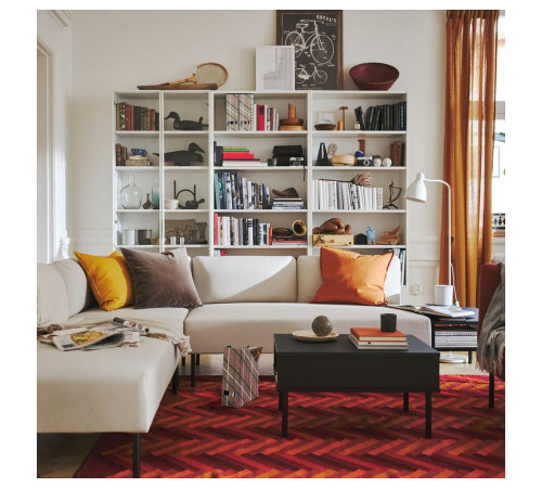 6-os sofa moduł ze stolikiem pomoc, Vissle/beżowy metal LILLEHEM 295.534.82