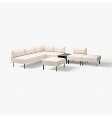 6-os sofa moduł ze stolikiem pomoc, Vissle/beżowy metal LILLEHEM 295.534.82