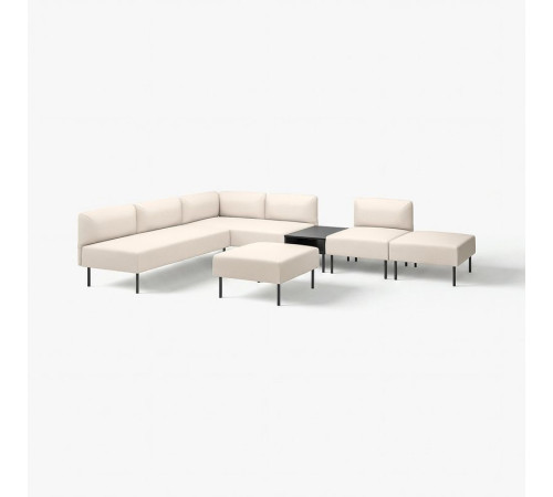 6-os sofa moduł ze stolikiem pomoc, Vissle/beżowy metal LILLEHEM 295.534.82