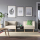 2-os sofa moduł ze stolik bocznym, Vissle beżowy/drewno LILLEHEM 295.697.46