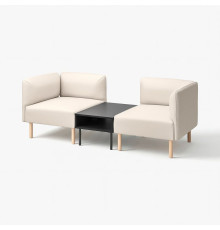 2-os sofa moduł ze stolik bocznym, Vissle beżowy/drewno LILLEHEM 295.697.46