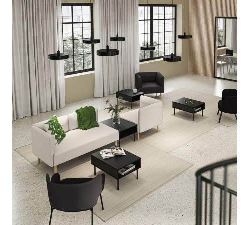 3-os sofa moduł ze stolik bocznym, Vissle beżowy/drewno LILLEHEM 295.697.51