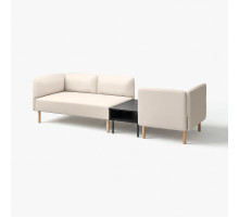 3-os sofa moduł ze stolik bocznym, Vissle beżowy/drewno LILLEHEM 295.697.51