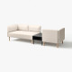 3-os sofa moduł ze stolik bocznym, Vissle beżowy/drewno LILLEHEM 295.697.51