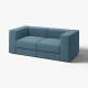 Sofa modułowa, 2-osobowa, Axvall ciemny szaroniebieski JÄTTEBO 296.082.67