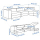 4-osob sofa modułowa z szezlongiem, prawy/Samsala granatowy JÄTTEBO 296.083.47