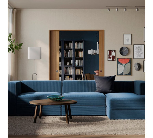 4-osob sofa modułowa z szezlongiem, prawy/Samsala granatowy JÄTTEBO 296.083.47